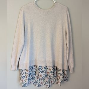 Floral and Beige NWOT Medium Sweater with Open Back